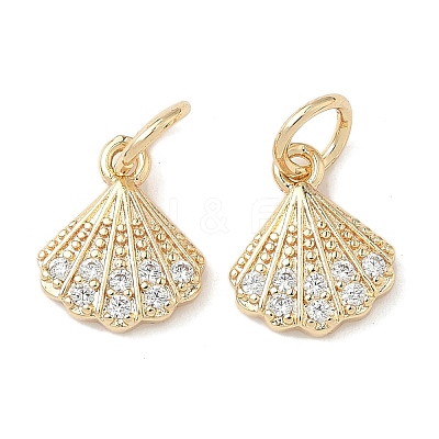 Brass Micro Pave Cubic Zirconia Pendants KK-D386-13G-1