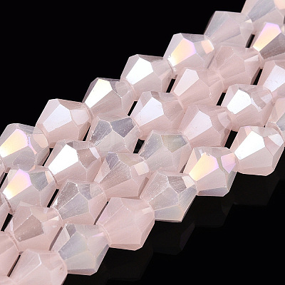 Imitation Jade Electroplate Glass Beads Strands EGLA-A039-J6mm-B07-1