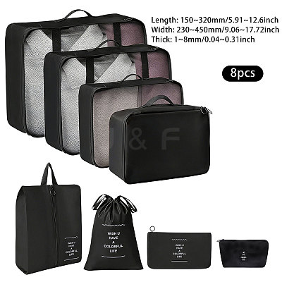 8Pcs Polyester Travel Toiletry Bags ABAG-WH0046-118B-1