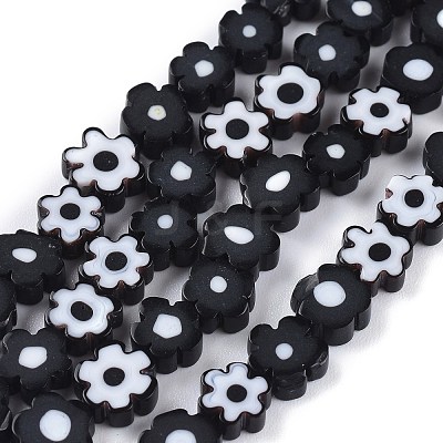 Handmade Millefiori Glass Bead Strands LAMP-J035-8mm-01-1