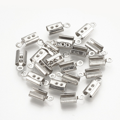Tarnish Resistant 304 Stainless Steel Folding Crimp Ends X-STAS-T015-43-1