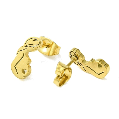Thanksgiving Day Theme 304 Stainless Steel Stud Earrings LS-EJEW-B041-01G-02-1