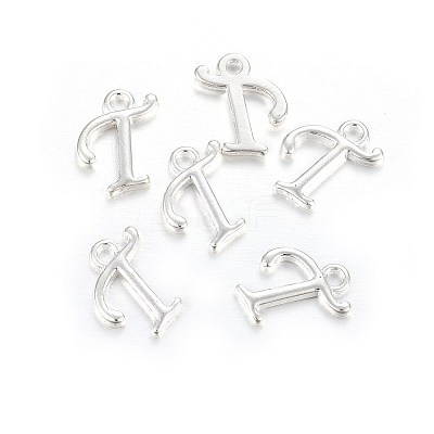 Silver Color Plated Alloy Letter Pendants PALLOY-J718-01S-T-1