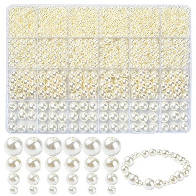 4 Styles ABS Plastic Imitation Pearl Beads KY-YW0001-72B-1