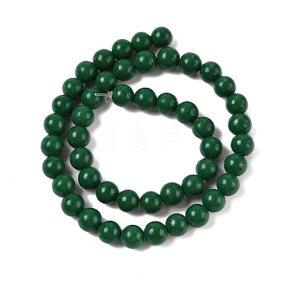 Natural Mashan Jade Round Beads Strands G-D263-8mm-XS35-1
