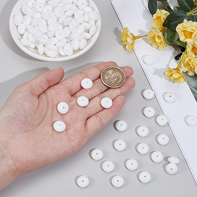 180Pcs Rondelle Silicone Focal Beads SIL-SP0001-20A-1