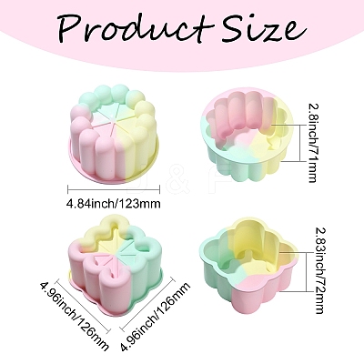 2Pcs 2 Styles Square Circular Cake Baking Silicone Molds ST-CJ0043-083-1
