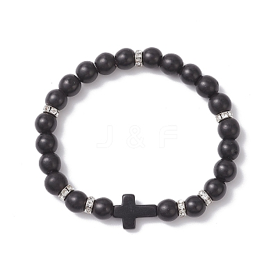 Synthetic Turquoise Beaded Stretch Bracelets for Women BJEW-JB12288-01-1