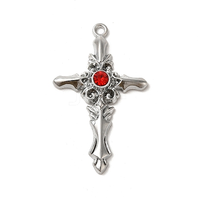 Alloy with Ruby Rhinestone Big Pendants FIND-G067-15C-P-1