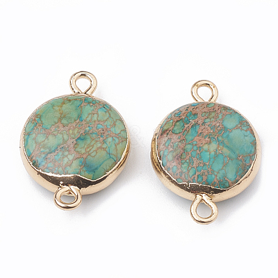 Electroplate Natural Regalite/Imperial Jasper/Sea Sediment Jasper Links connectors X-G-S329-019C-1