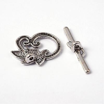 Leaf Tibetan Style Alloy Toggle Clasps LF0676Y-1