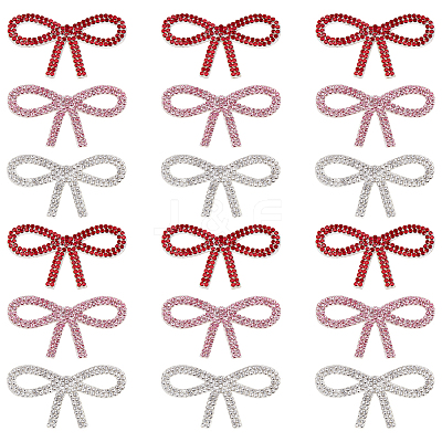 18Pcs 3 Colors Hot Glue & Rhinestone Sequin Patches PATC-FG0002-51-1