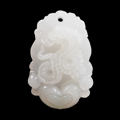 Natural White Jade Carved Pendants G-S384-01F-1