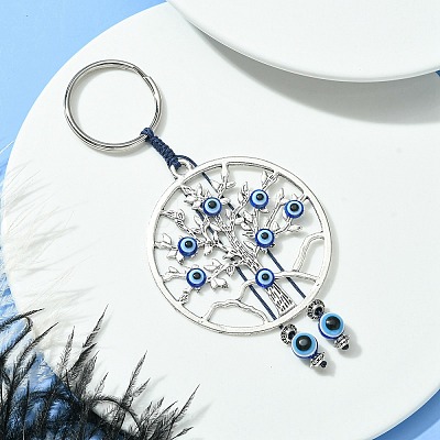 Alloy with Resin Evil Eye Charms Keychains KEYC-JKC00619-05-1