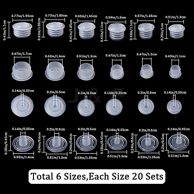 120 Sets 6 Styles Plastic Dustproof Bottle Stoppers AJEW-GF0008-16-1