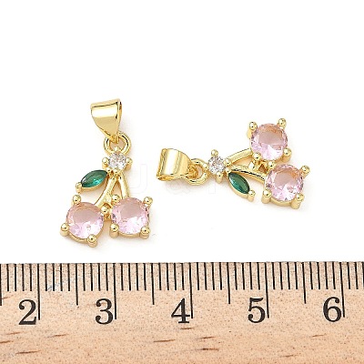 Brass Micro Pave Cubic Zirconia Pendants KK-L243-01G-05-1