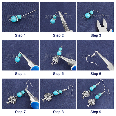 DIY Tree of Life Long Dangle Earring Making Kits DIY-SC0019-67-1