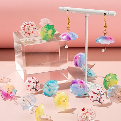 18Pcs 9 Style Printed Acrylic Pendants KY-LS0001-28-1