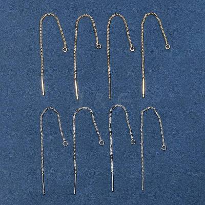8Pcs 2 Colors Brass Stud Earring Findings KK-FS0001-52-1