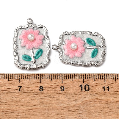 304 Stainless Steel Enamel Pendants STAS-P406-26B-P-1