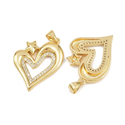 Brass Micro Pave Cubic Zirconia Pendants KK-C132-03I-G-1