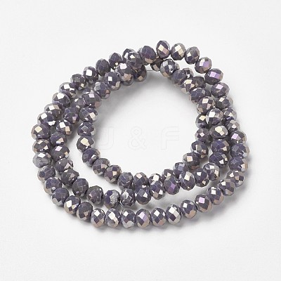 Electroplate Opaque Glass Beads Strands EGLA-A034-P8mm-T02-1