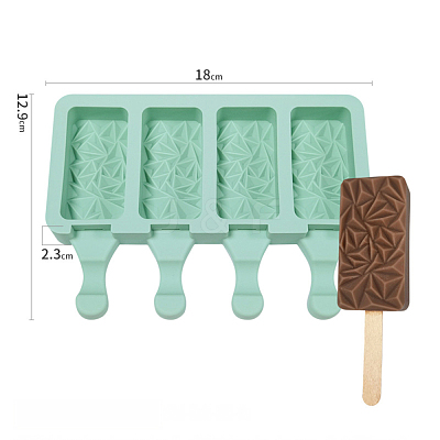 Food Grade DIY Rectangle Ice-cream Silicone Molds DIY-D062-06A-1