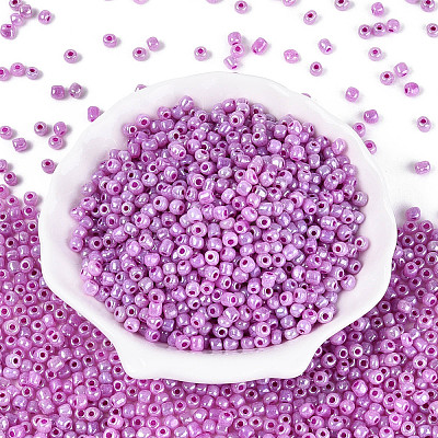 DIY Craft Beads 6/0 Ceylon Round Glass Seed Beads X-SEED-A011-4mm-150-1