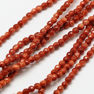 Synthetic Goldstone  Beads Strands G-A129-3mm-G02-1