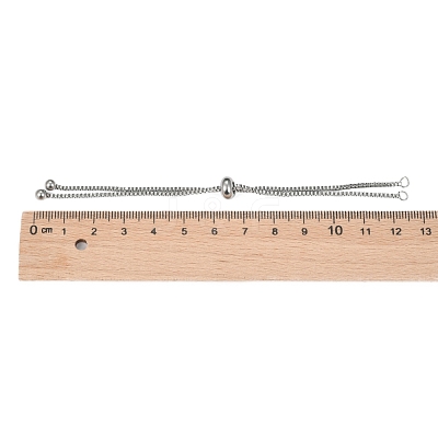 Tarnish Resistant Adjustable 304 Stainless Steel Slider Bracelets Making STAS-T050-031P-1