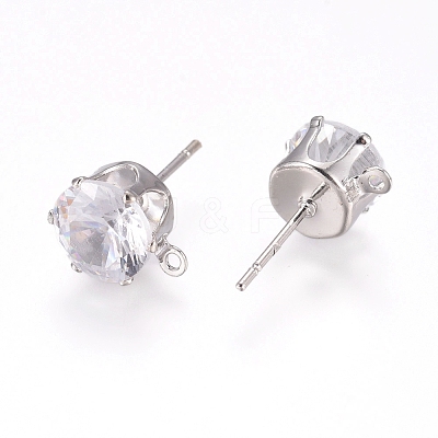 Brass Stud Earring Findings KK-L199-A01-P-1