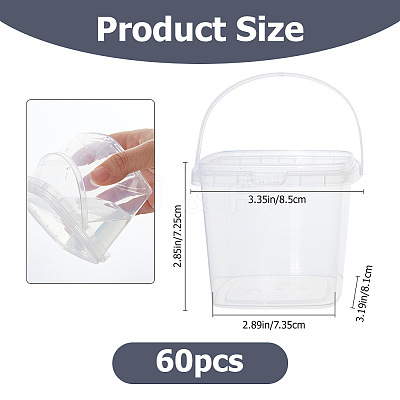 60Pcs PP Gift Boxes Packing Buckets with Lid and Handles AJEW-FH0008-96-1