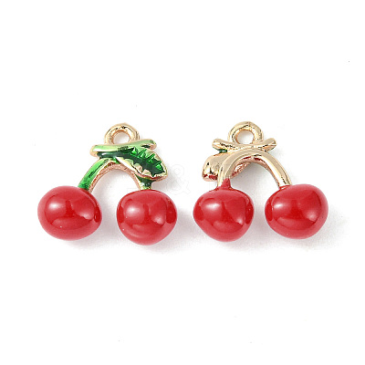 Brass Enamel Charms X-KK-G462-24LG-1