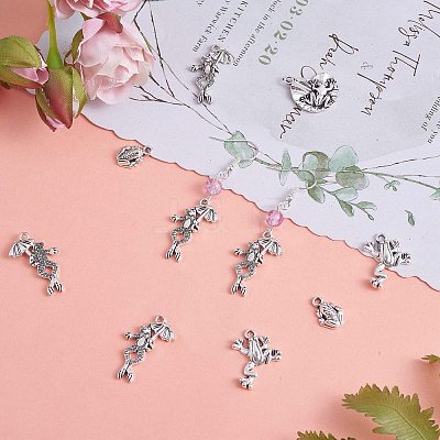 100Pcs 5 Style Tibetan Style Alloy Charms FIND-SZ0002-84-1