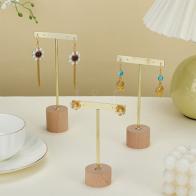3 Sets 3 Styles Iron T Bar Earring Display Stands EDIS-FG0001-73A-1