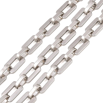 201 Stainless Steel Rectangle Link Chains CHS-F024-03B-P-1