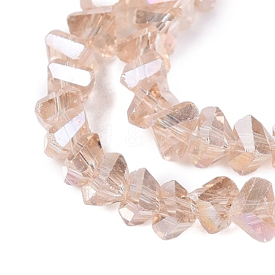 Electroplate Transparent Glass Beads Strands EGLA-Q139-01A-A02-1