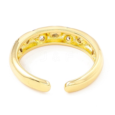 Clear Cubic Zirconia Open Cuff Ring RJEW-I083-15G-1
