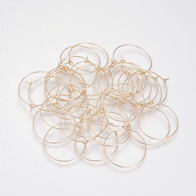 Brass Hoop Earrings X-KK-S327-10KC-1