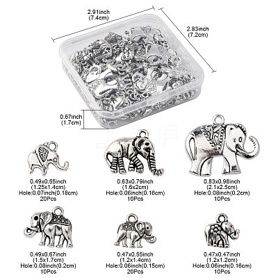 80Pcs Tibetan Style Alloy Pendants FIND-FS0003-65-1