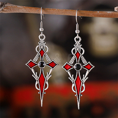 Alloy Rhinestone Dangle Earrings FS-WG63C71-01-1