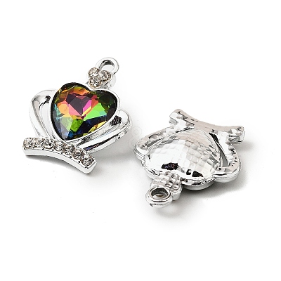 UV Plating Alloy Rhinestone Pendants FIND-A054-03S-1