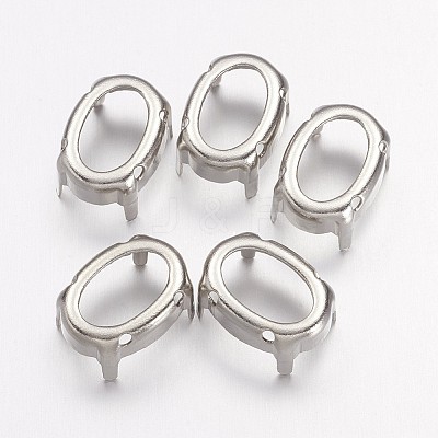 Oval Brass Sew on Prong Settings KK-N0084-A10-10x14-1