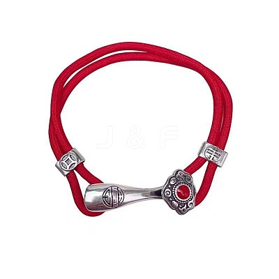 Auspicious Clouds Brass Cotton Cord 2-Strand Anklets FS-WG70E40-02-1