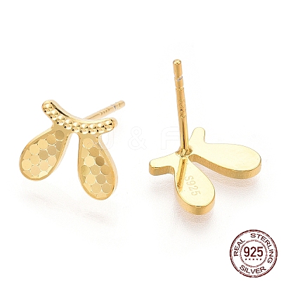 925 Sterling Silver Stud Earrings STER-T004-48G-1