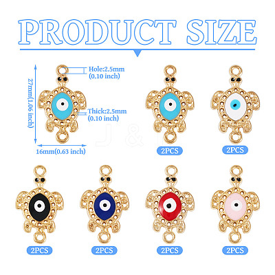 12Pcs 6 Colors Alloy Enamel Connector Rhinestone Settings FIND-TA0004-85-1