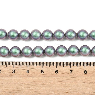 Frosted Glass Pearl Beads Strands GLAA-A044-08A-15-1