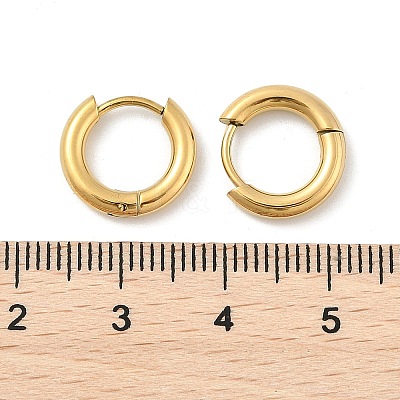 Ion Plating(IP) 304 Stainless Steel Huggie Hoop Earrings EJEW-G272-01-8mm-G-1