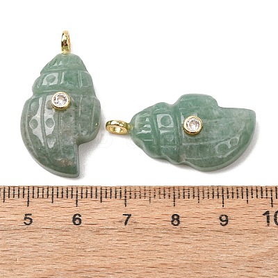 Natural Green Aventurine Carved Pendants G-H357-05G-05-1
