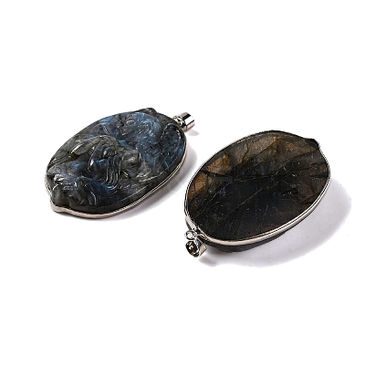Natural Labradorite Carved Goddess Big Pendants G-B085-09P-1
